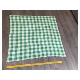 GREEN AND WHITE CHECKERED TABLECLOTH