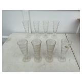 8 VINTAGE BEER GLASSES