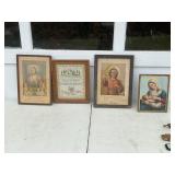 3 RELIGIOUS PICTURES & RELIGIOUS SAMPLER