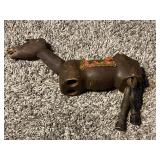 ANTIQUE WOODEN MOVABLE TOY HORSE = NO FRONT LEGS