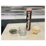 TOOSIE ROLL BANK, FACE CUP, BAKE DISH, SALT DIP