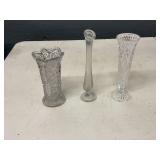 3 NICE VINTAGE GLASS VASES