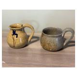 (2) POTTERY MUG WITH HANDLE - VERY NICE SHAPE