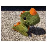 VINTAGE STUFFED ANIMAL= DINOSAUR -  TOMS TOY