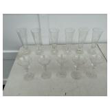 5 WINE GLASSES AND 6 CHAMPAGNE GLASSES - NICE