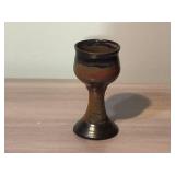 VINTAGE POTTERY GOBLET = NICE SHAPE
