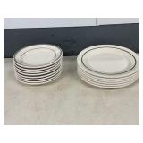 6 BUFFALO CHINA PLATES AND 12 SAUCERS