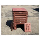 COMPOST BOX, BROWN VINYL - NEVER USED, LARGE SIZE