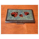 CIGAREETE CASE WITH LADY BUGS ON TOP