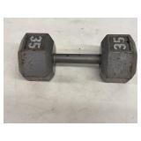 VINTAGE 35 LB. WEIGHT DUMBELL