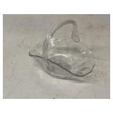 VERY NICE VINTAGE GLASS BASKET / GLASS HANDLE
