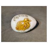 ANTIQUE GLASS EASTER EGG - EMBOSSED CHICK