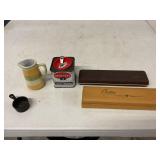2 JEWELRY BOXES, WASHER TIN, PITCHER, CAST IRON PO