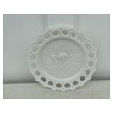 MILK GLASS ANGEL PLATE
