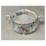 ANTIQUE R.S. PRUSSIA COVERED 2 HANDLE DISH = NICE