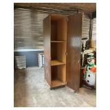 WOOD CUPBOARD WITH SHELVES / storage - 7 FT TALL