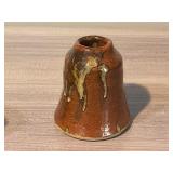 POTTERY INKWELL OR SMALL VASE = NEAT PIECE