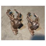2 METAL DEER HOOKS -  HAT OR COAT