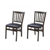 Stakmore 2- chairs wooden-black cushions