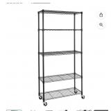Seville 5- tier steel wire shelving -black