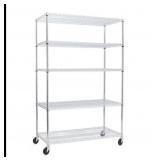 Seville 5 tier wire shelving with wheels