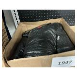 Misc box lot rolls of black trash bags