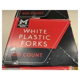White plastic forks 600 ct