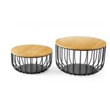 Set of 2 wire baskets - black