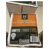 White plastic cutlery packets 200 ct