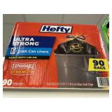 Hefty ultra strong 33 gal trash can liners 90 bags