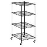 Seville 4-tier tote shelf-graphite-outside