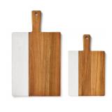 Marble & Acacia wood charcuterie boards set of 2