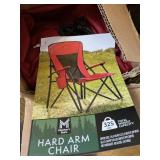 Hard arm chair- red