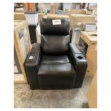 Black leather theater recliner