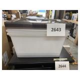 3-Clear totes w/ gray lids 23inx16in