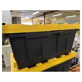 2 ct Black totes w/ yellow lids 38inx22in