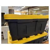 2 ct Black totes w/ yellow lids 38inx22in