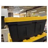 2 ct Black totes w/ yellow lids 38inx22in