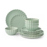 12-pc Scallop dinnerware set