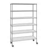 Seville heavy duty wire shelving 6 tier - granite