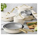 11-pc Non-stick ceramic cookware set -white