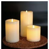 3-pc Moving flame LED wax candles