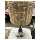 Textured trim lamp -basket shade