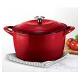 Tramontina 7qt Dutch oven cast iron red