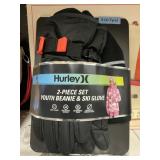 Hurley 2-pc youth beanie & ski glove S 4-7