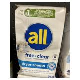 All free & clear dryer sheets 2-250ct