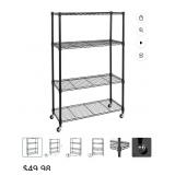 Seville 4-tier steel wire shelving platinum