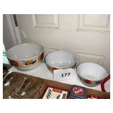 Set of 3 porcelian Coca-Cola bowls -Gibson