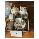 Tea pots-S&P- misc glassware