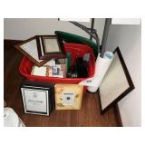 Tote- misc frames- prints lot